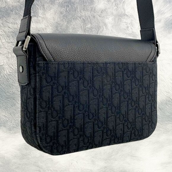 Christian Dior Saddle Bag – Black Monogram Canvas & Leather Crossbody - Picture 2 of 5